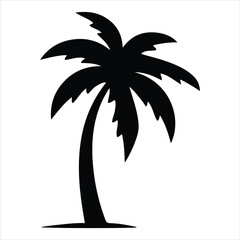 Tropical Palm Tree Silhouette Vector
