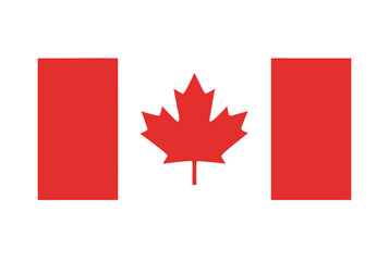 flat design canada flag maple leaf icon vector illustration