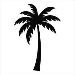Tropical Palm Tree Silhouette Vector