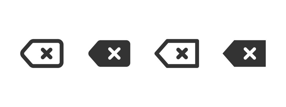 Cancel icon. Button with an X mark for closing or removing elements vector illustration. Backspace navigation symbol. Exit, dismiss or undo actions sign. UI element for rejection or stopping pictogram