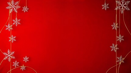 Elegant Red Velvet Christmas Background with Gold Frame — Perfect for Luxury Event Poster or Card