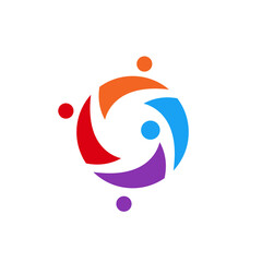 Abstract Teamwork Logo - Modern Branding Design