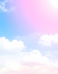 Obraz premium Pastel Sky Dreamscape: Soft Clouds and Gradient Hues of Blue, Purple, and Pink