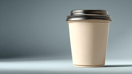 Reusable Coffee Cup with Sleeve on Neutral Background