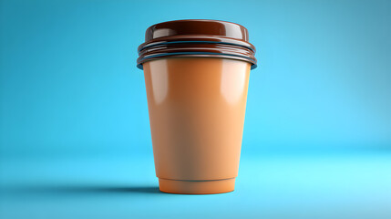 Reusable Coffee Cup with Sleeve on Neutral Background