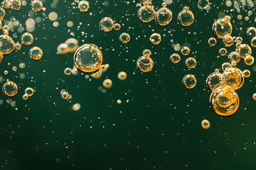 a bunch of bubbles floating in the water