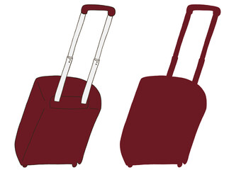 キャリー　旅行　趣味　イラスト　濃い赤　2セット　線画　シークレット　色違い