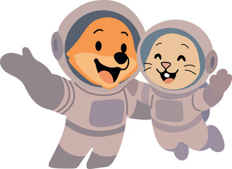 Fototapeta premium Cosmic Selfie Pals
