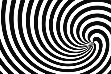 Black and white spiral optical illusion pattern