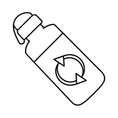 Reusable Water Bottle with Circular Arrow Design for Sustainability and Recycling