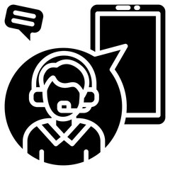 Virtual Assistant glyph icon