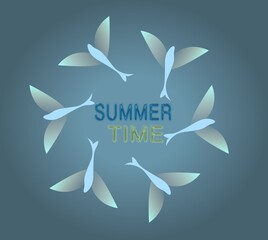 Summer and Travel Background, story templates, cards, posters, banners. Summer time fun concept design. Graphic vector illustration. Enjoy summer illustration.