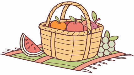 basket with fruits and vegetables