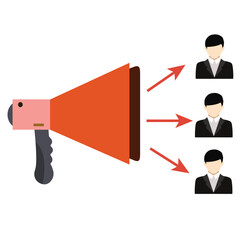 vector social network entrepreneur with megaphone