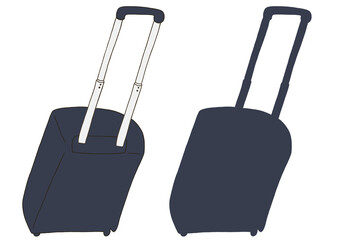 キャリー　旅行　趣味　イラスト　黒　2セット　線画　シークレット　色違い