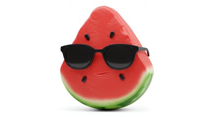 Smiling watermelon slice with sunglasses