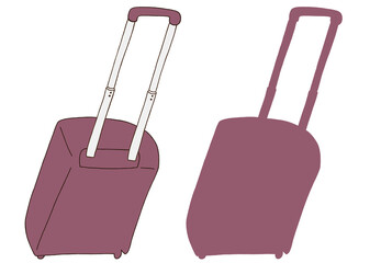 キャリー　旅行　趣味　イラスト　小豆色　2セット　線画　シークレット　色違い