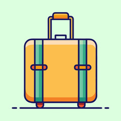 Colorful Cartoon Styled Suitcase Ready for Travel and Adventure Concept