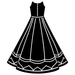 Lehenga Sketch – Minimal Art Vector