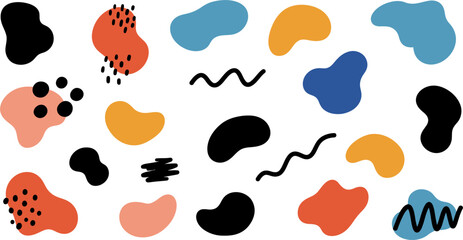 Abstract shapes background vector design for modern art wallpaper and creative graphic elements set