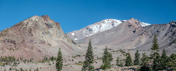 Mount Shasta in northern California with blue sky