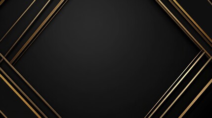 Elegant black background with a metallic gold border frame, subtle texture and premium look