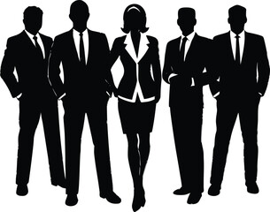 business people  black silhouette vector illustration,business people vector art