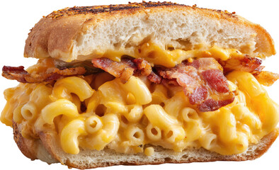 Mac and cheese sandwich with bacon
