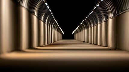 The narrow, claustrophobic corridors of a deep underground military bunker, lined with exposed pipes and conduits