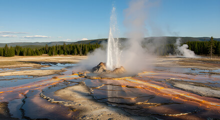 geyser in yellowstone national park
