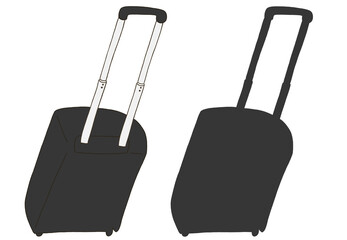 キャリー　旅行　趣味　イラスト　黒　2セット　線画　シークレット　色違い