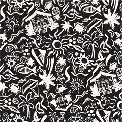 tropical leave seamless watercolor pattern background. Leave vector illustration. Watercolor print in rustic vintage style, textile or wallpapers.