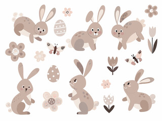 Fototapeta premium set of easter bunny