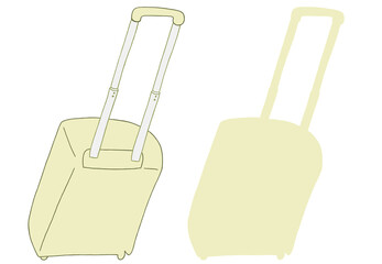 キャリー　旅行　趣味　イラスト　クリーム色　2セット　線画　シークレット　色違い