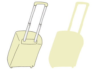 キャリー　旅行　趣味　イラスト　クリーム色　2セット　線画　シークレット　色違い