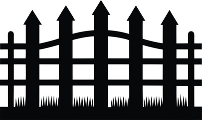 Fence  black silhouette vector illustration,Fence icon,garden Fence