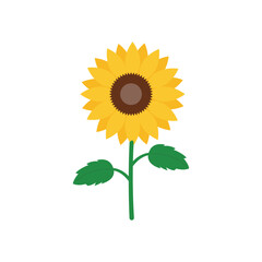 Bright Sunflower Flat Color Icon: Summer Floral & Nature Symbol