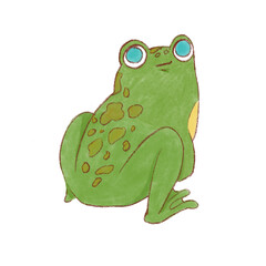 Hand drawn watercolor frogs set. Catroon childish frog characters illustrations, isolated on the white background