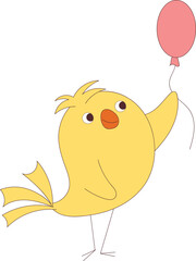 Cute cartoon chickens. Funny chick. Hand drawn characters isolated on white background. Vector illustration.