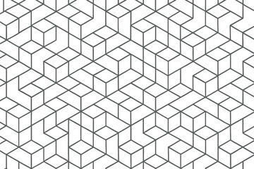 Abstract geometric pattern of intersecting lines and cubes