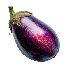 Whole fresh eggplant on transparent background