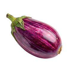 Whole fresh eggplant on transparent background