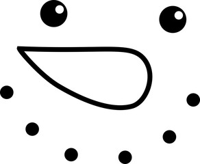 Cute Snowman Face Silhouette Clipart.
Winter Snowman Expression design.
Simple Snowman Face Vector Icon.
Transparent background. svg.