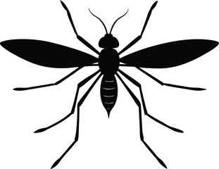  Mosquito icon,flying Mosquito   black silhouette vector illustration