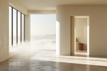 Obraz premium photorealistic ultraminimalistic composition designed for websites homepage focusing on interplay of light and