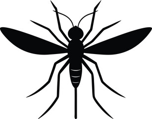  Mosquito icon,flying Mosquito   black silhouette vector illustration