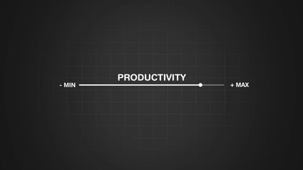 Productivity and efficiency concept. Business adjusting virtual slider from min to max, process to increase productivity and efficiency. The concept of business Productivity added
