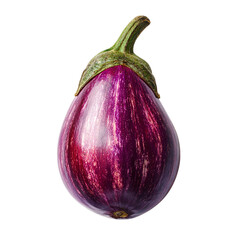 Whole fresh eggplant on transparent background