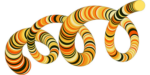 Artistic spiral design with colorful circular lines creating a dynamic 3D helix effect. A vivid abstract composition perfect for creative and digital media uses.