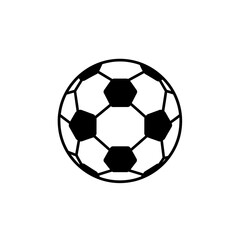 Fototapeta premium Black and White Soccer Ball Illustration with Hexagonal and Pentagonal Panels.
